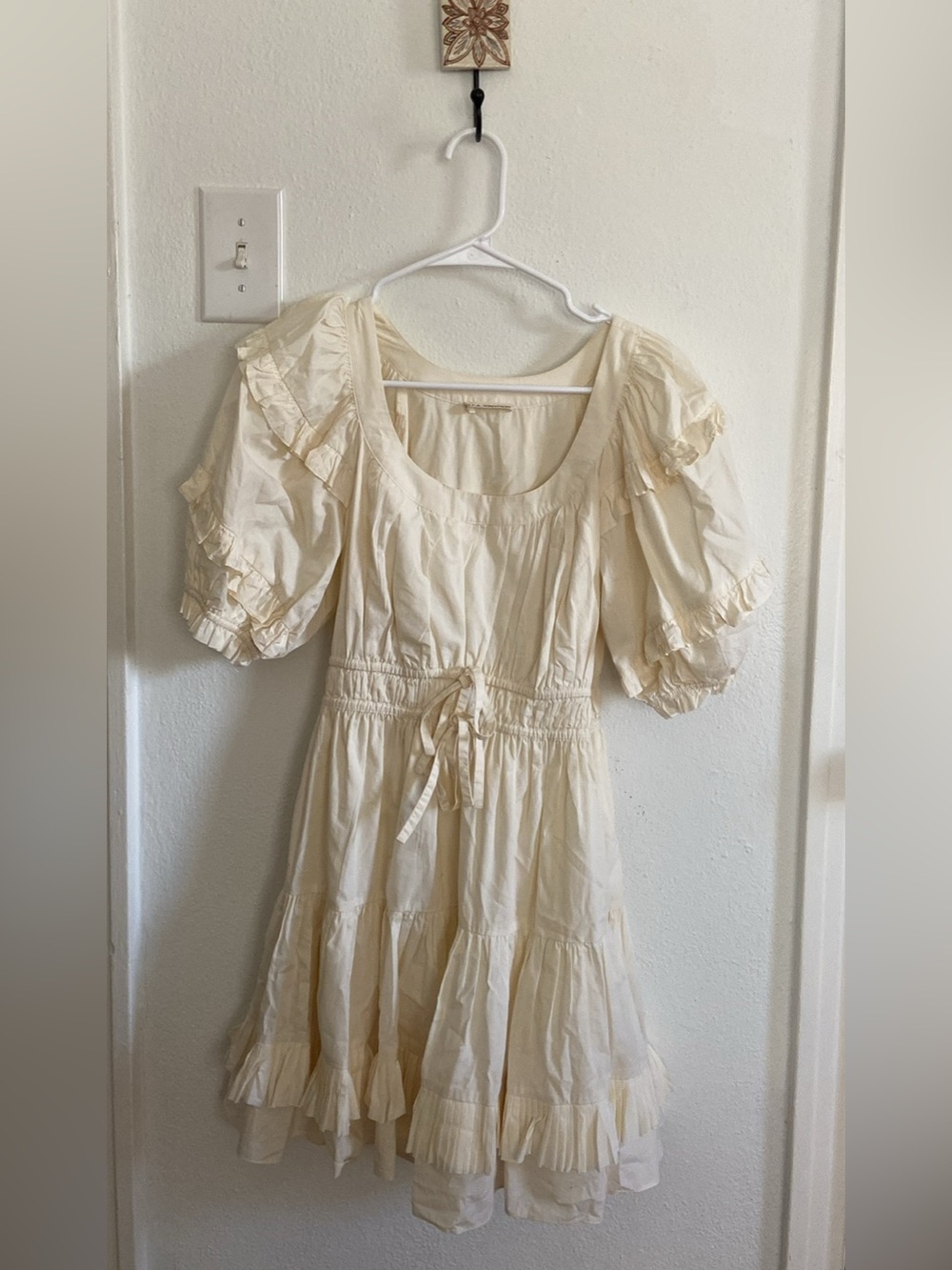 Ulla Johnson Cream Ruffle Mini Dress